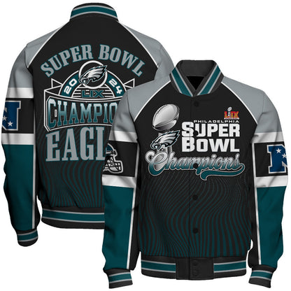 Philadelphia Eagles Super Bowl LIX Champions Eternal Glory Varsity Jacket - All-Over-Printed Jacket