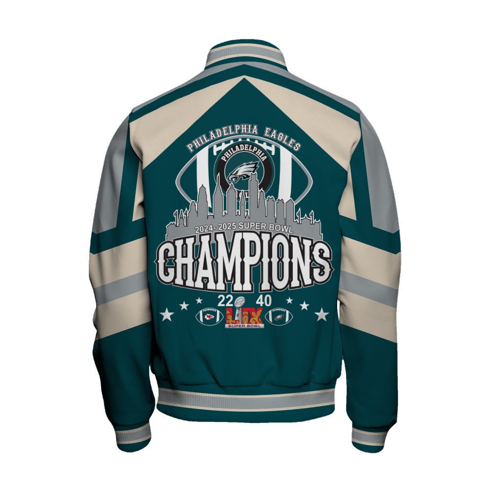 Philadelphia Eagles Super Bowl LIX Champions Philly's Finest Varsity Jacket - All-Over-Printed Jacket