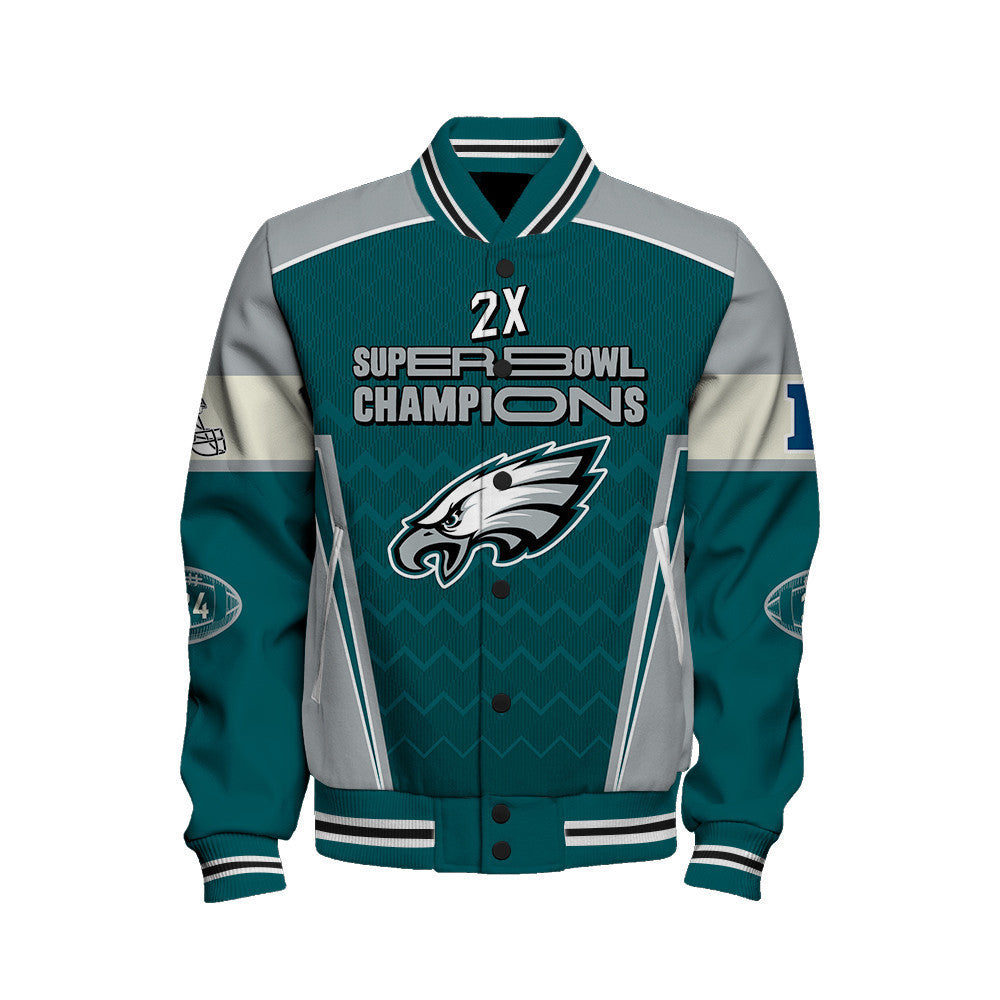 Philadelphia Eagles Super Bowl LIX Champions Wear Your Pride Varsity Jacket - All-Over-Printed Jacket