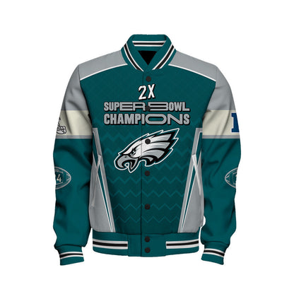 Philadelphia Eagles Super Bowl LIX Champions Wear Your Pride Varsity Jacket - All-Over-Printed Jacket