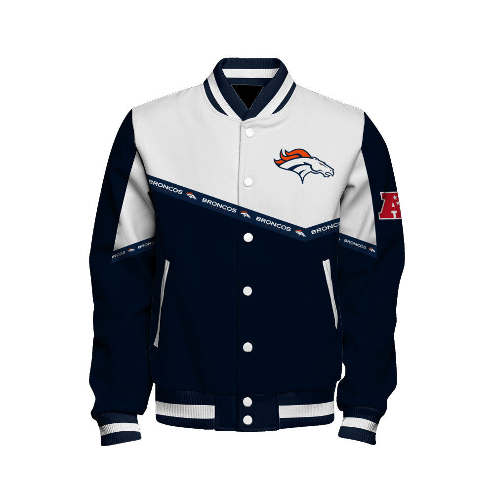 Denver Broncos College-Inspired Style Featuring Exclusive Artwork Varsity Jacket