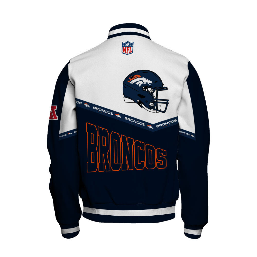 Denver Broncos College-Inspired Style Featuring Exclusive Artwork Varsity Jacket