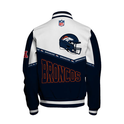 Denver Broncos College-Inspired Style Featuring Exclusive Artwork Varsity Jacket