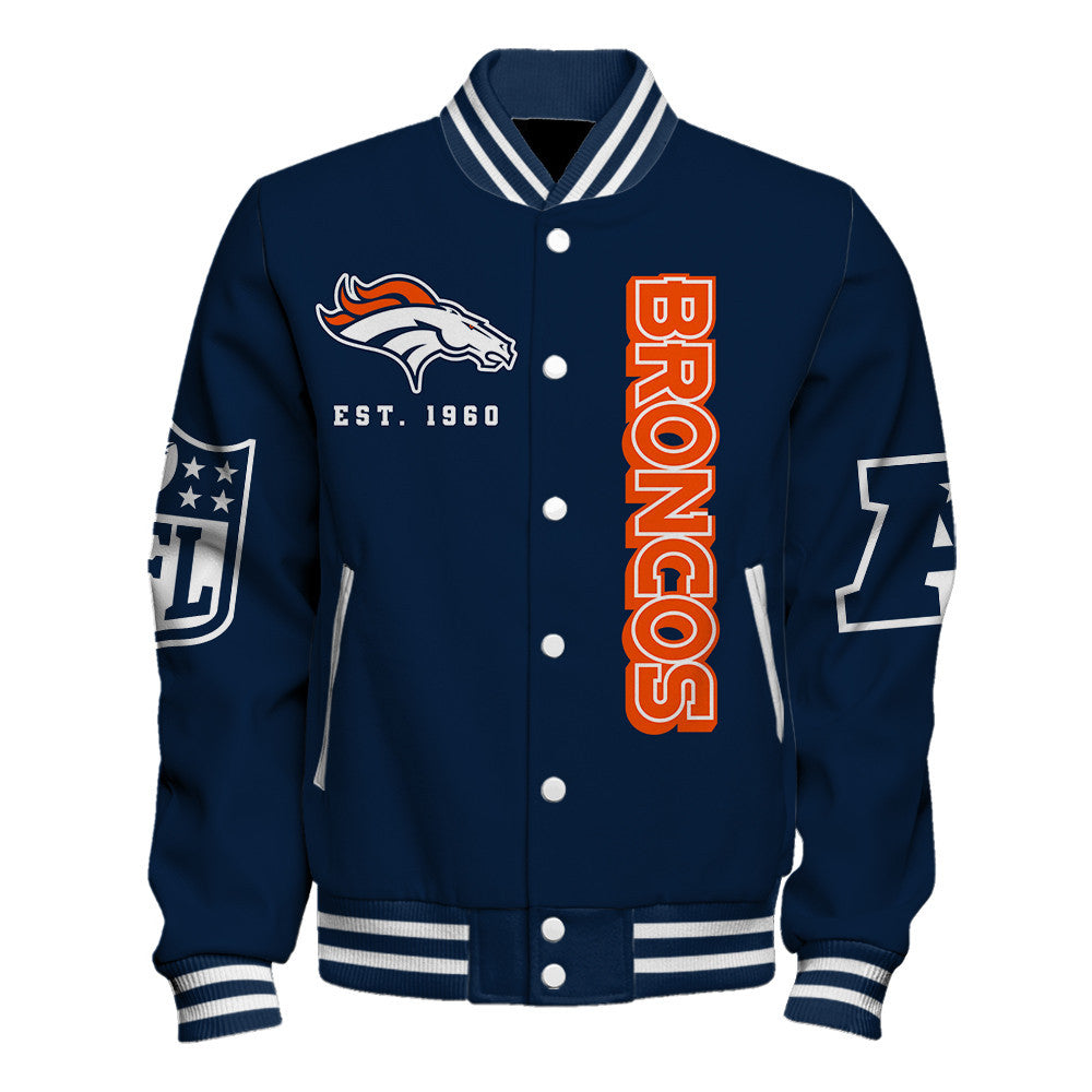 Denver Broncos The Team's Symbol, A Declaration of Loyalty Varsity Jacket