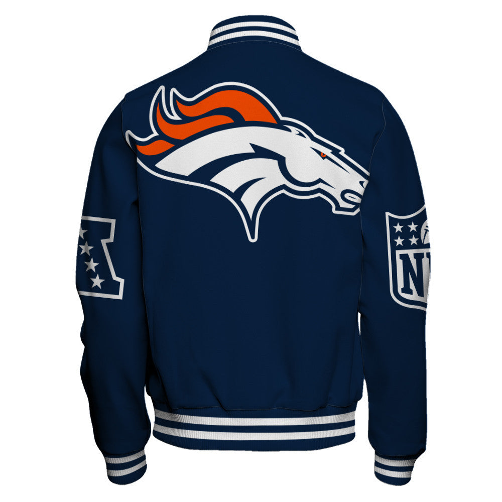 Denver Broncos The Team's Symbol, A Declaration of Loyalty Varsity Jacket