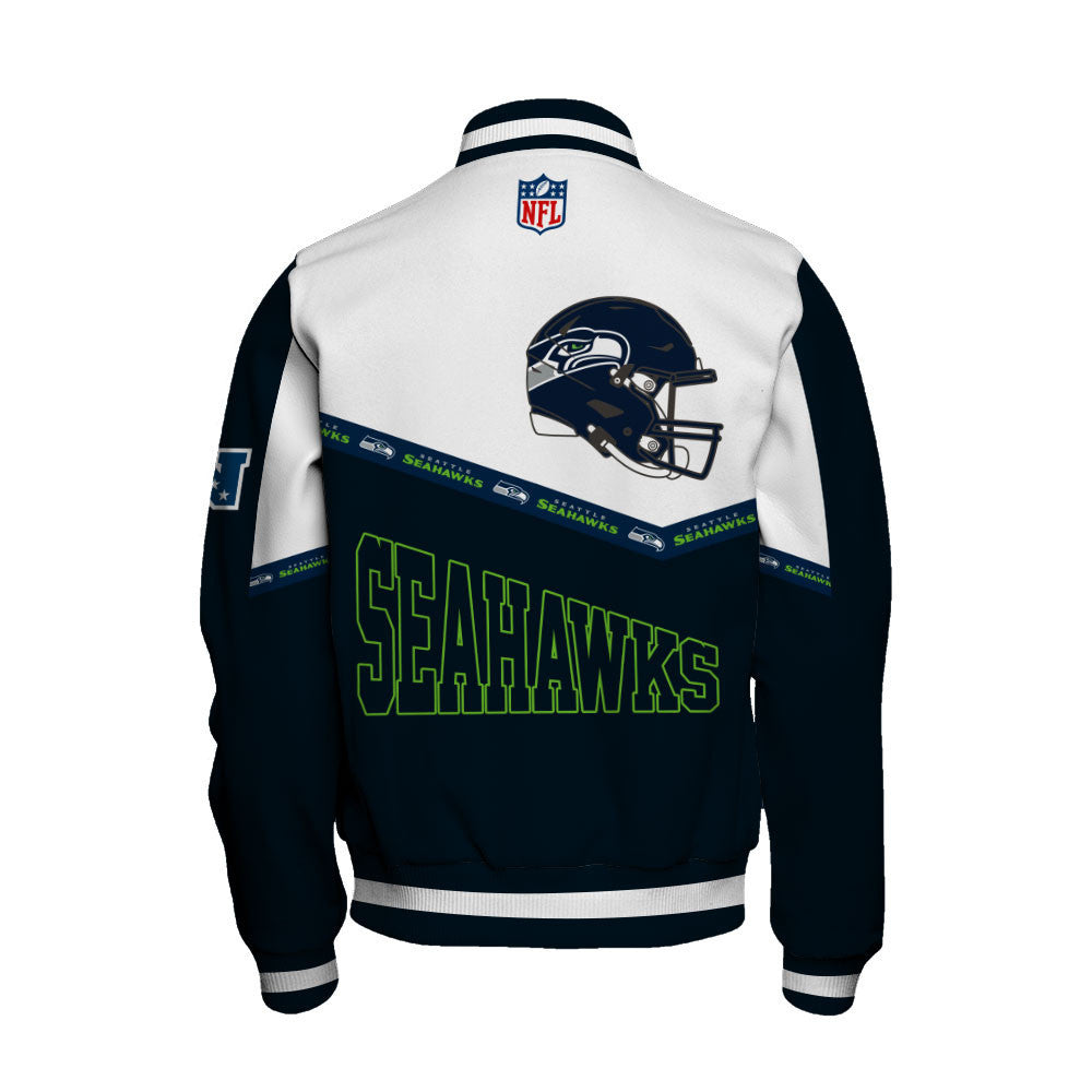Seattle Seahawks College-Inspired Style Featuring Exclusive Artwork Varsity Jacket