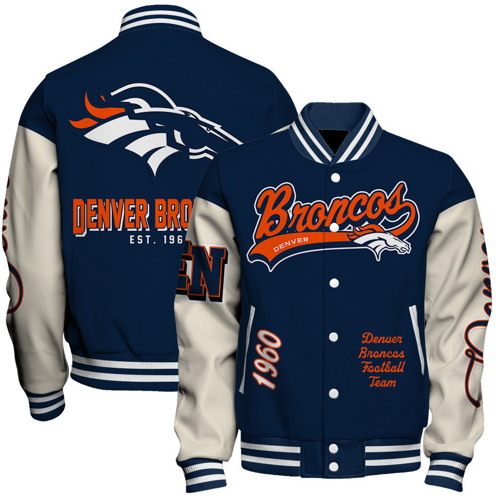 NFL Denver Broncos Iconic Letterman Heritage Meets Style Varsity Jacket