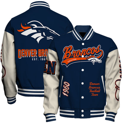 NFL Denver Broncos Iconic Letterman Heritage Meets Style Varsity Jacket