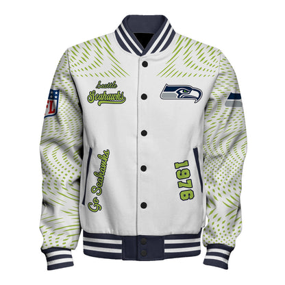 NFL Seattle Seahawks Primary Logo Limited Edition Navy Varsity Jacket