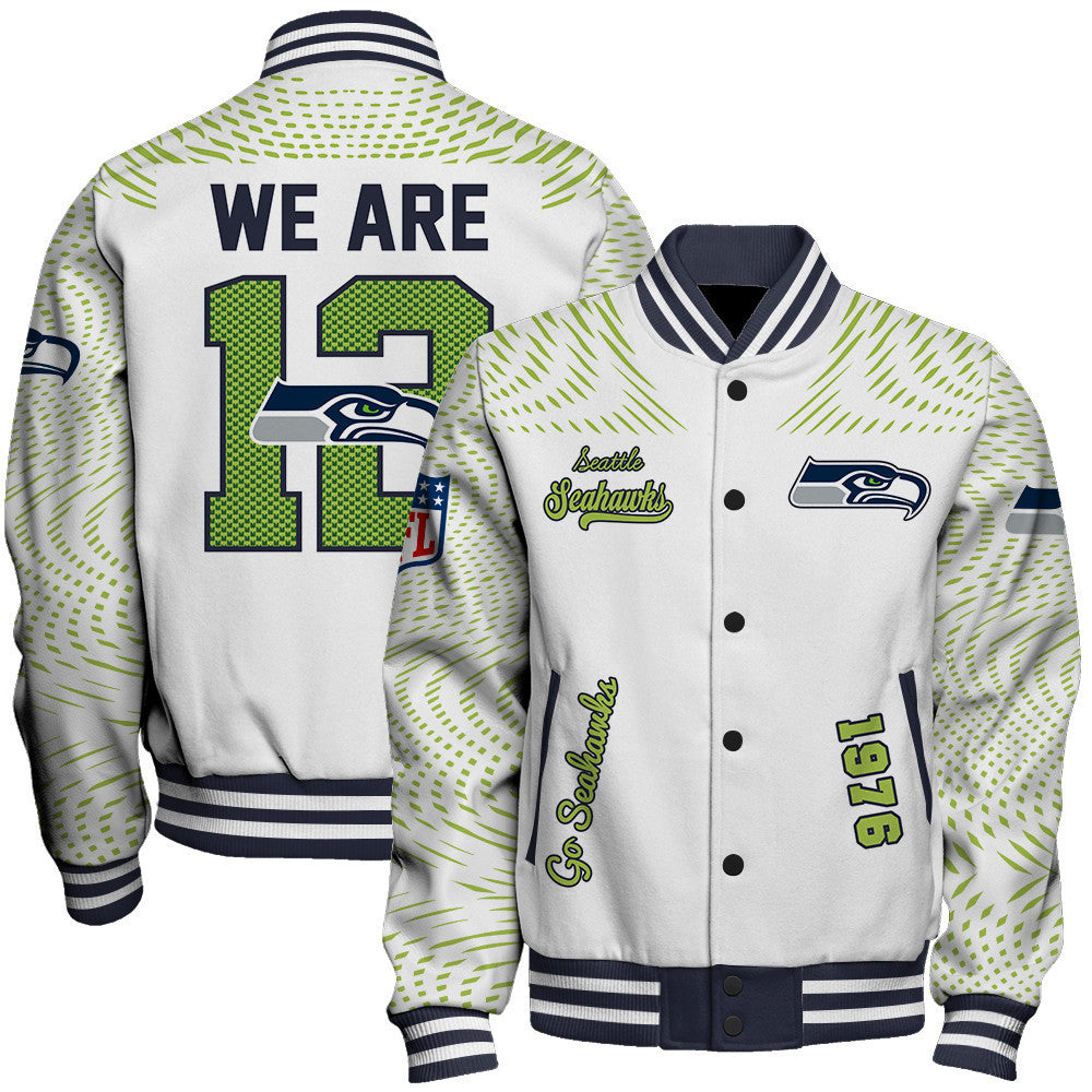 NFL Seattle Seahawks Primary Logo Limited Edition Navy Varsity Jacket
