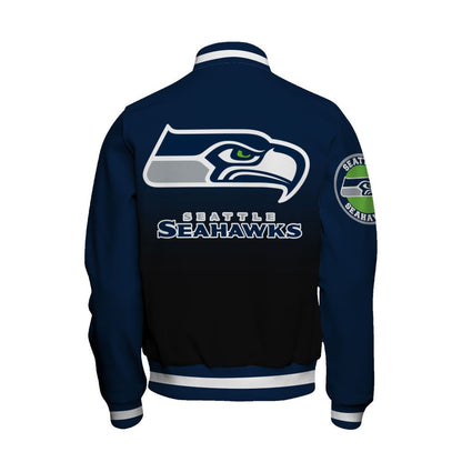 Seattle Seahawks Stylish Gradient Color Scheme Varsity Jacket