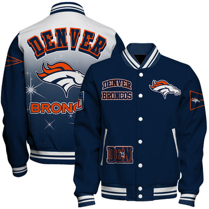 Denver Broncos Style Inspired By The Night Sky Varsity Jacket
