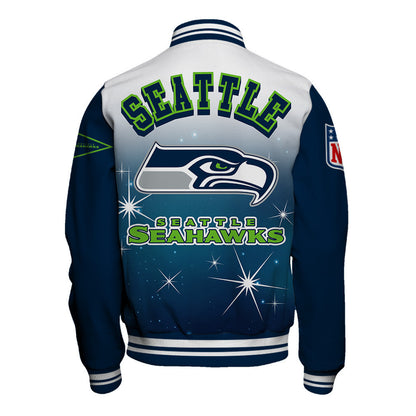 Seattle Seahawks Style Inspired By The Night Sky Varsity Jacket