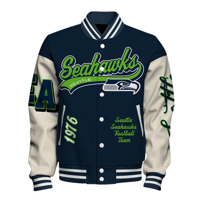 NFL Seattle Seahawks Iconic Letterman Heritage Meets Style Varsity Jacket