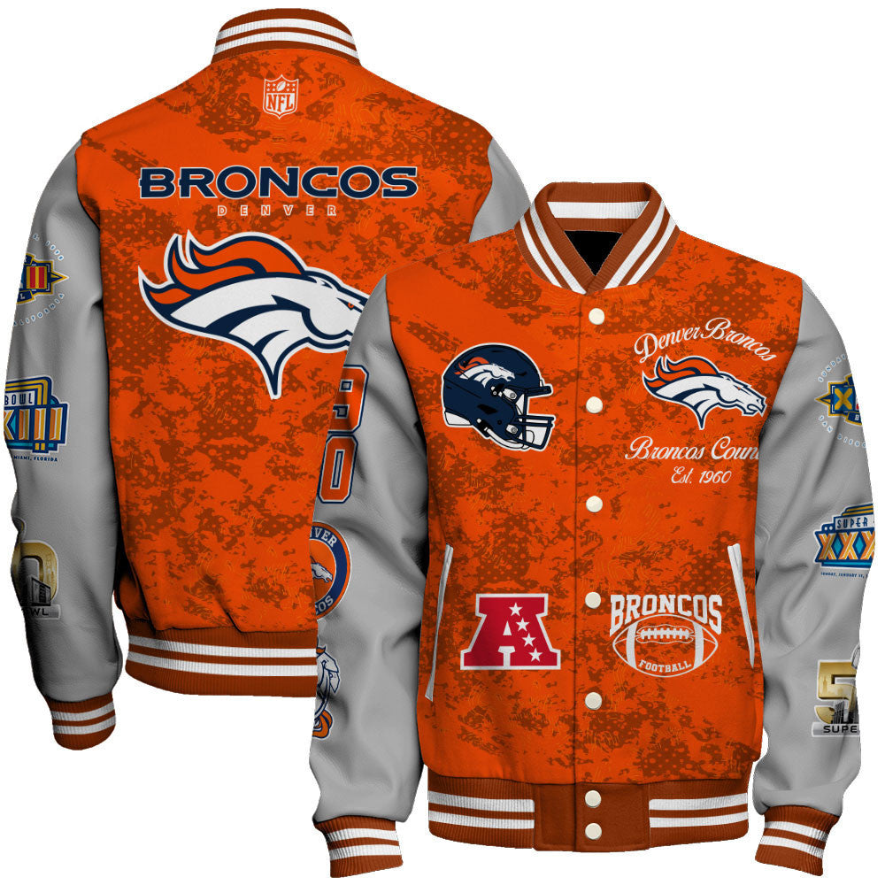 Denver Broncos NFL Varsity Jacket – Classic Football Fan Outerwear