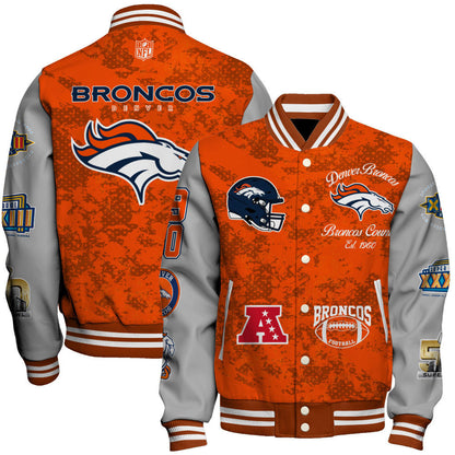 Denver Broncos NFL Varsity Jacket – Classic Football Fan Outerwear