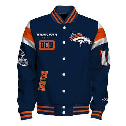 Bo Nix Denver Broncos NFL Retro Style Autographed Varsity Jacket