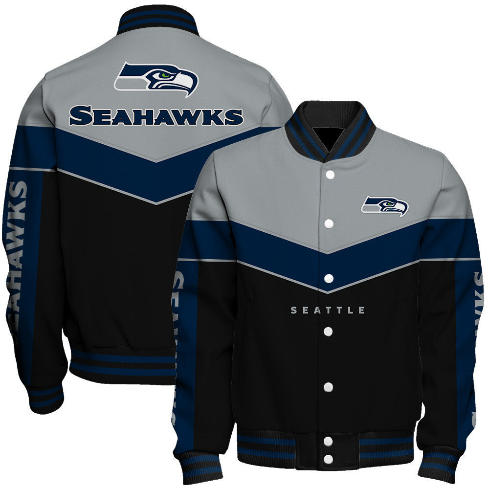 Seattle Seahawks For Fans - Streetwear Athletic Style Varsity Jacket