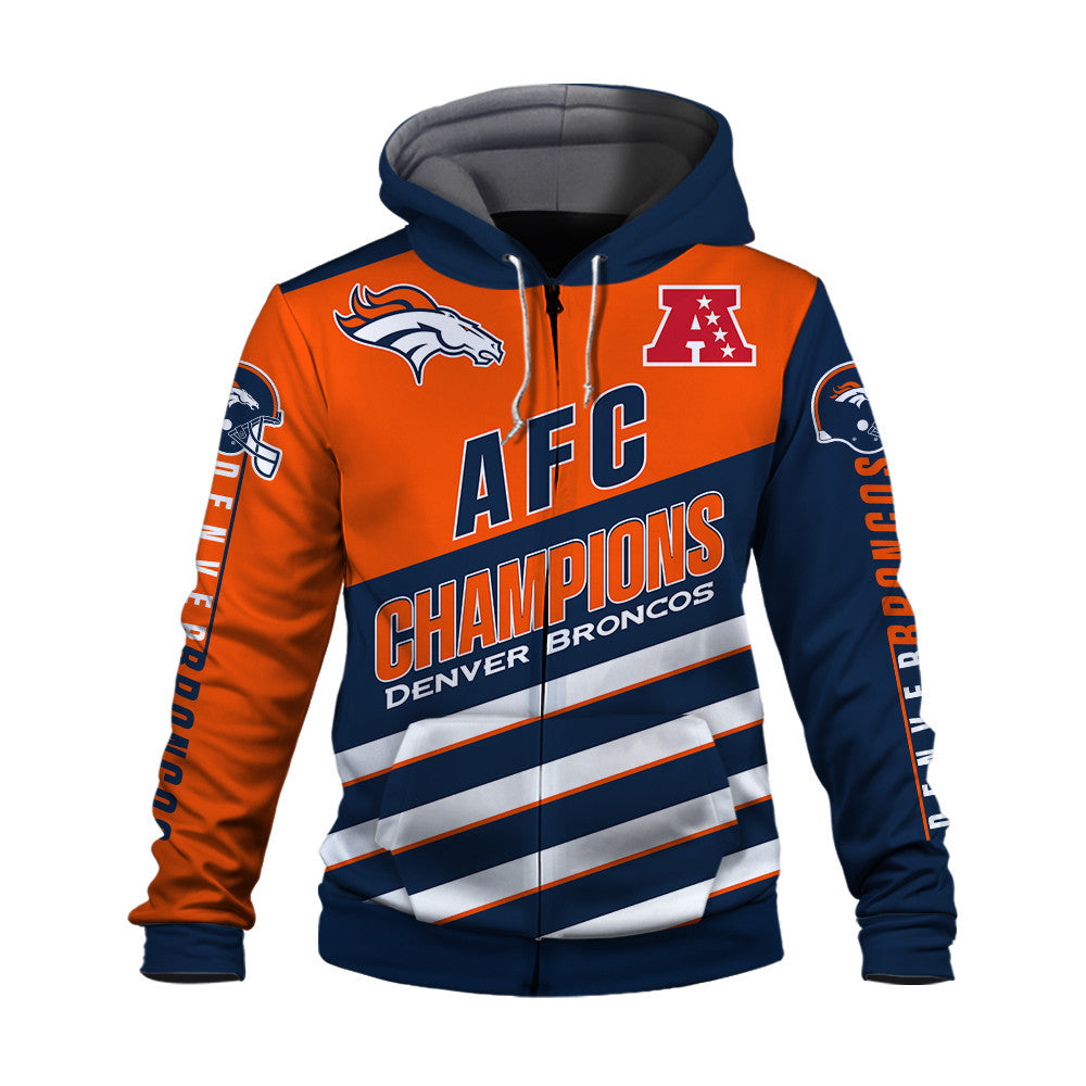 Denver Broncos Limited Edition Honoring AFC Champions 2025 3D Zip Hoodie