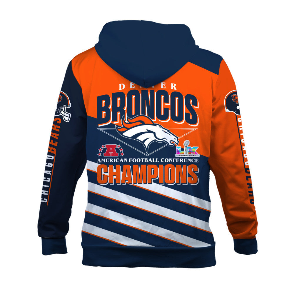 Denver Broncos Limited Edition Honoring AFC Champions 2025 3D Zip Hoodie