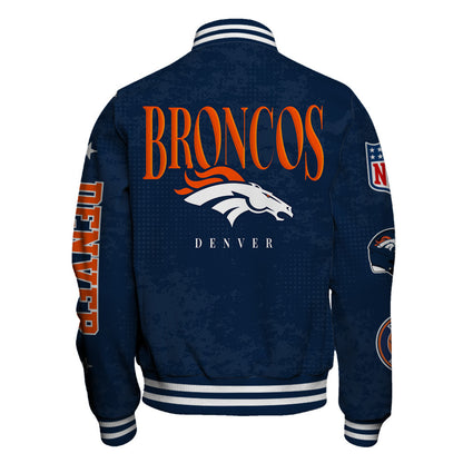 NFL Denver Broncos Printed Team Logo Touchdown Varsity Jacket