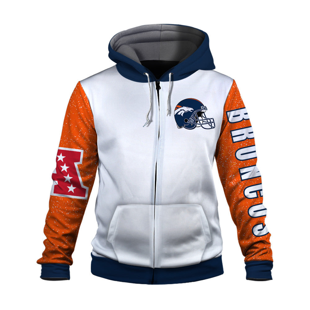 Denver Broncos Exclusive National Football League Graphic Design 3D Zip Hoodie