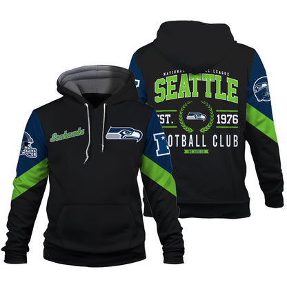 Seattle Seahawks Football Club Iconic Logo We Are 12 3D Hoodie