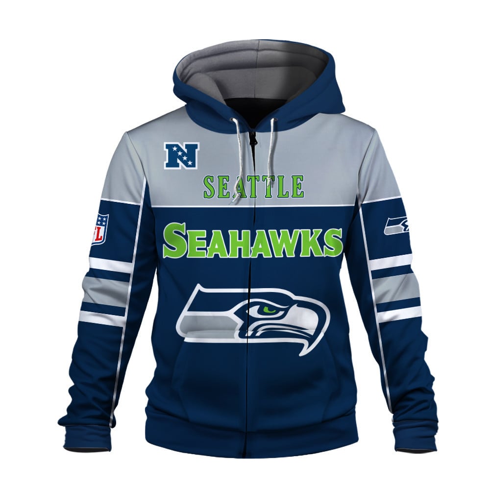 NFL Seattle Seahawks Built To Win 3D Zip Hoodie For Die-hard Fans