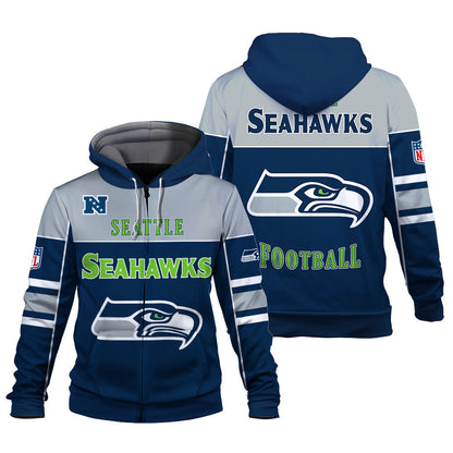 NFL Seattle Seahawks Built To Win 3D Zip Hoodie For Die-hard Fans