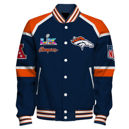 Denver Broncos Super Bowl LX Champions They Chase - We Lead Varsity Jacket