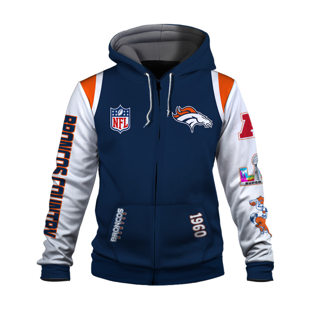 Denver Broncos 2025 Super Bowl Champions Unstoppable 3D Zip Hoodie