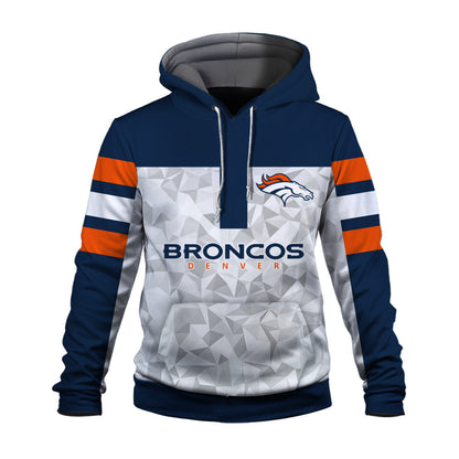 NFL Denver Broncos Game Day Essential White/Navy 3D Hoodie