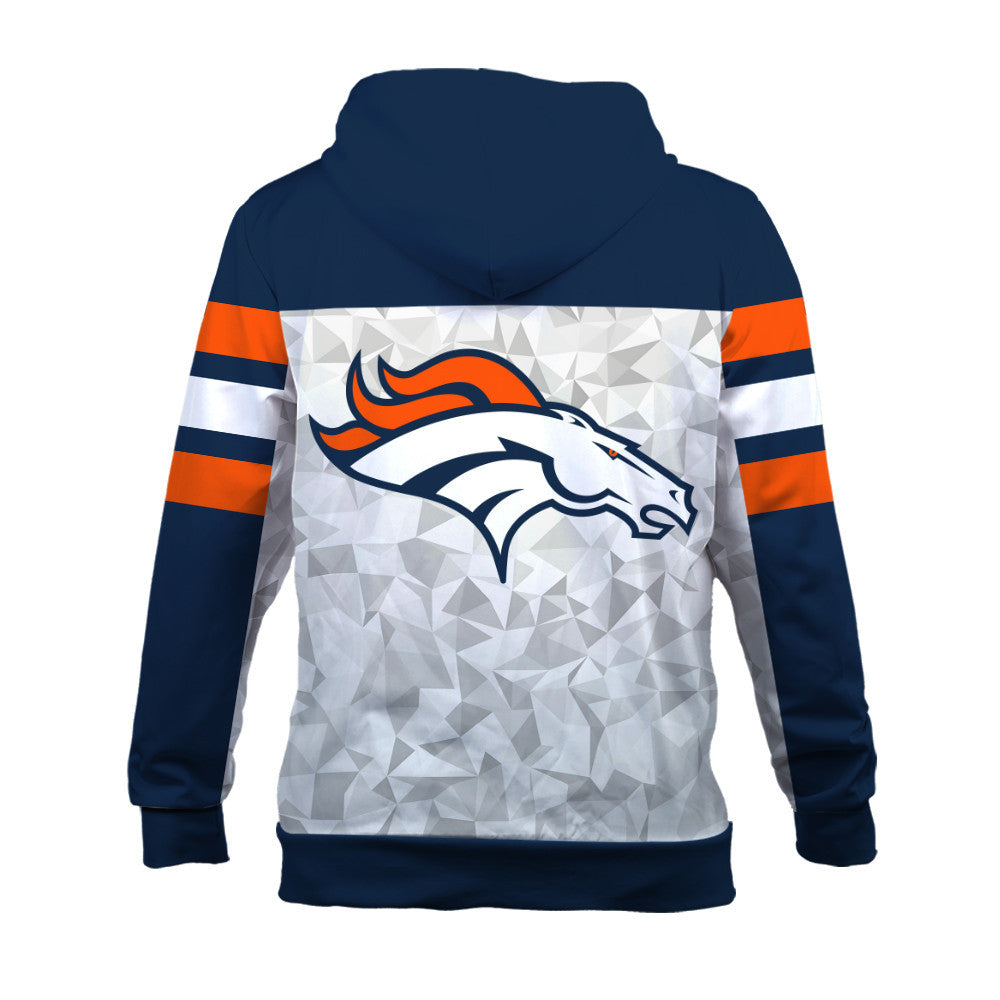 NFL Denver Broncos Game Day Essential White/Navy 3D Hoodie