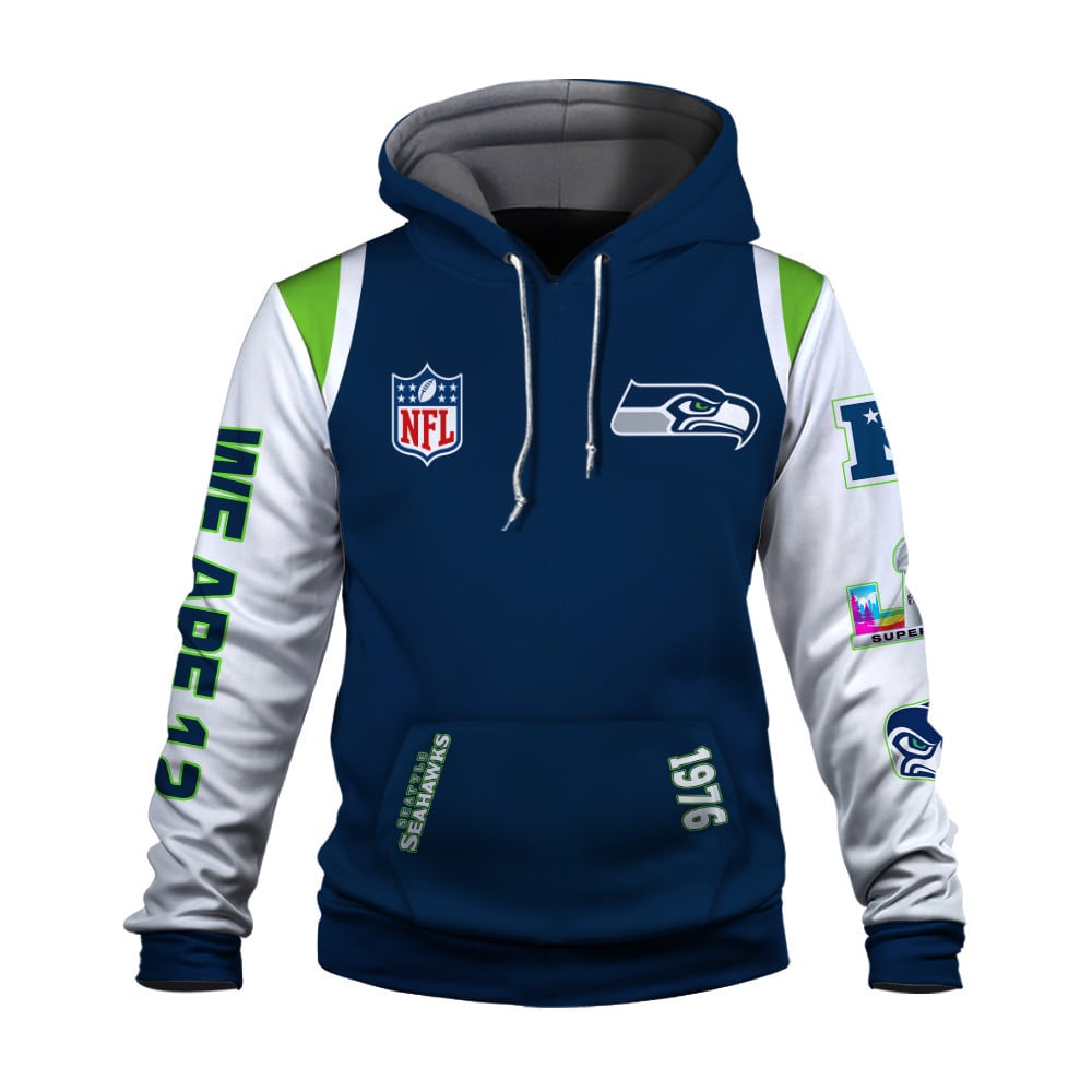 Seattle Seahawks 2025 Super Bowl Champions Unstoppable 3D Zip Hoodie