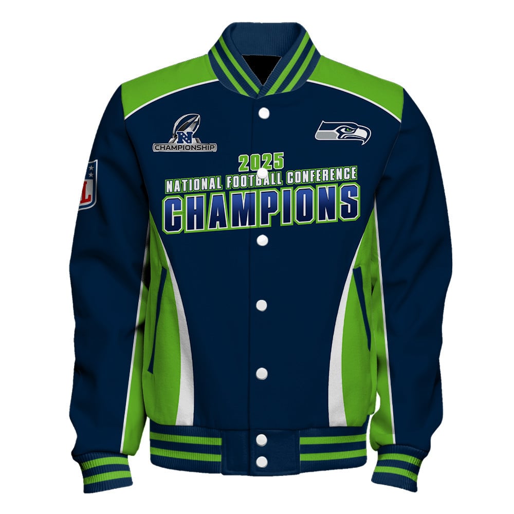 Seattle Seahawks 2025 NFC Champions – The Peak of Glory Is Back Varsity Jacket