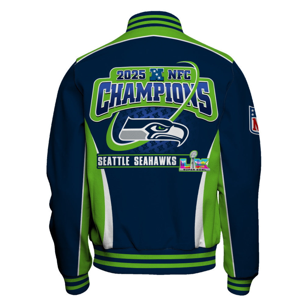 Seattle Seahawks 2025 NFC Champions – The Peak of Glory Is Back Varsity Jacket