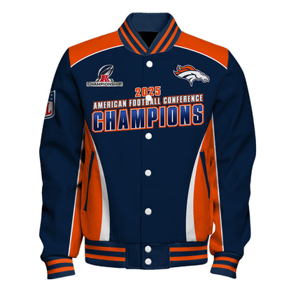 Denver Broncos 2025 AFC Champions – The Peak of Glory Is Back Varsity Jacket