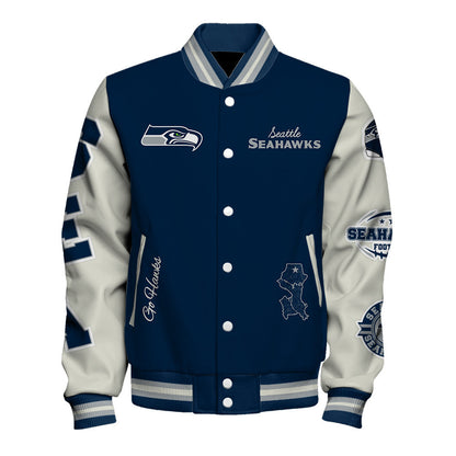 NFL Seattle Seahawks Team Legacy Vintage-Inspired Varsity Jacket