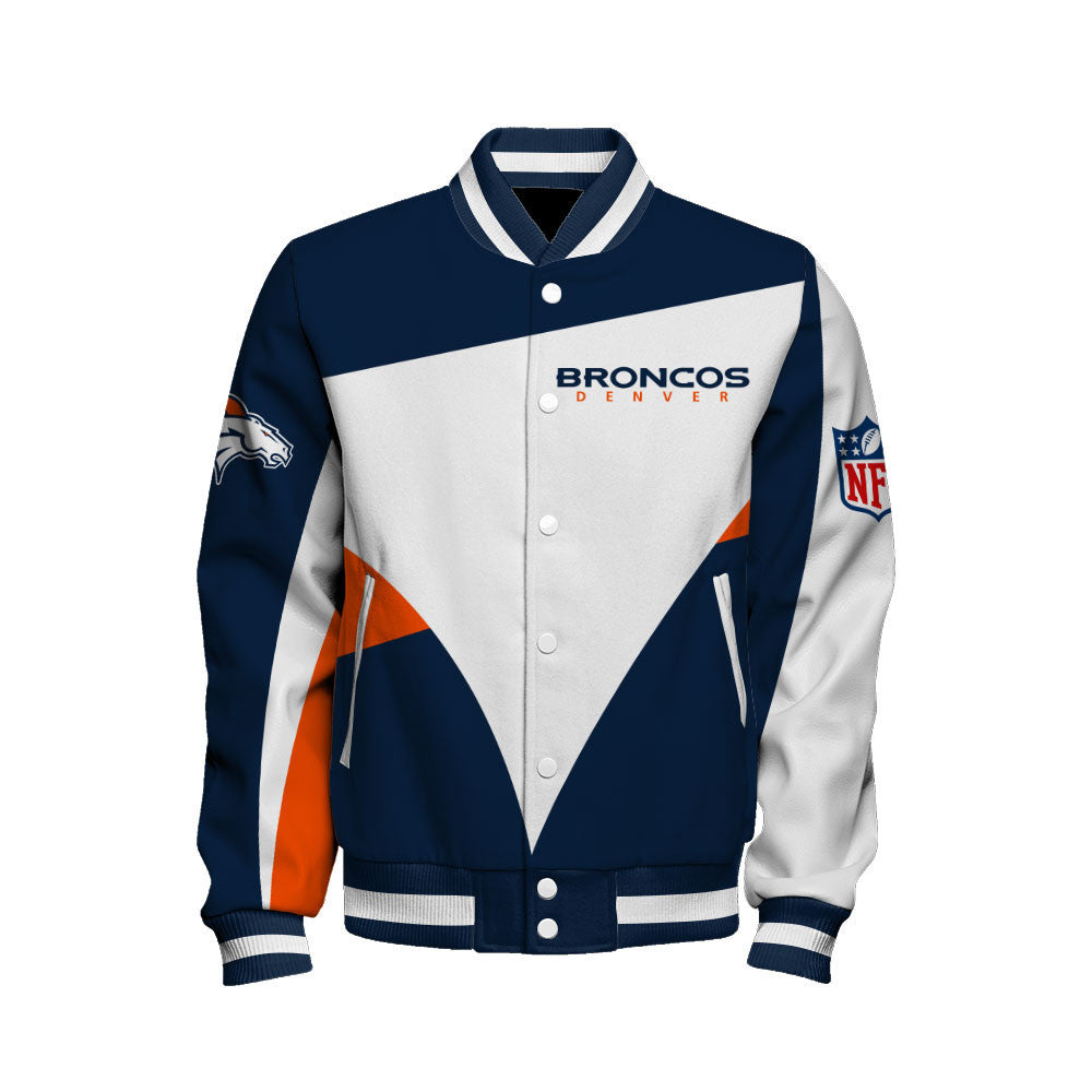 NFL Denver Broncos Team Color Pride Exclusive Design Varsity Jacket