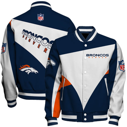 NFL Denver Broncos Team Color Pride Exclusive Design Varsity Jacket