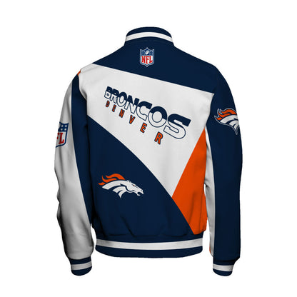 NFL Denver Broncos Team Color Pride Exclusive Design Varsity Jacket