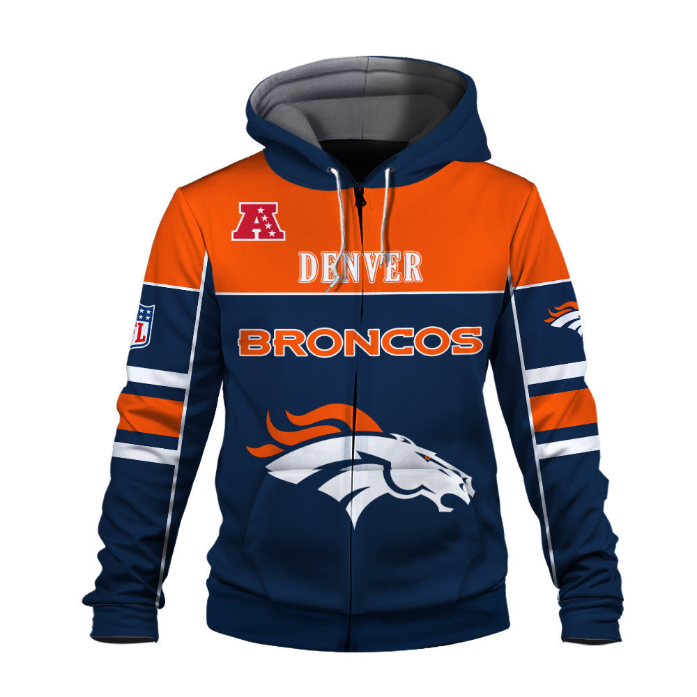 NFL Denver Broncos Built To Win 3D Zip Hoodie For Die-hard Fans