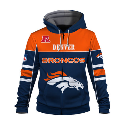 NFL Denver Broncos Built To Win 3D Zip Hoodie For Die-hard Fans