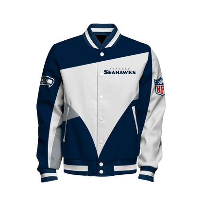 NFL Seattle Seahawks Team Color Pride Exclusive Design Varsity Jacket