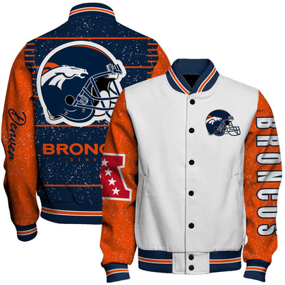 Denver Broncos Exclusive National Football League Graphic Design Varsity Jacket