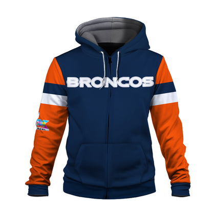 Denver Broncos American Football Conference Champions 2025 3D Zip Hoodie