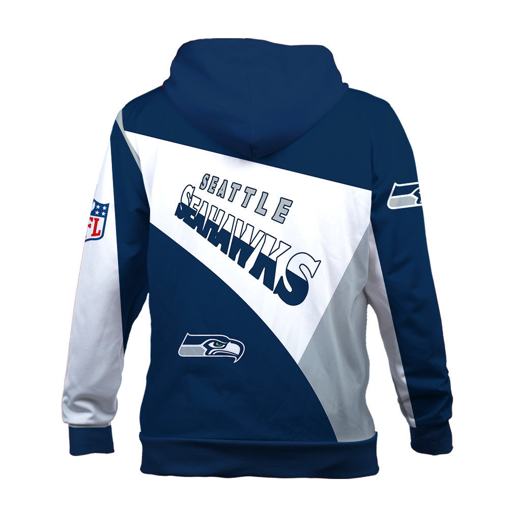 NFL Seattle Seahawks Team Color Pride Exclusive Design 3D Zip Hoodie