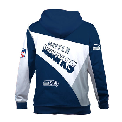NFL Seattle Seahawks Team Color Pride Exclusive Design 3D Zip Hoodie