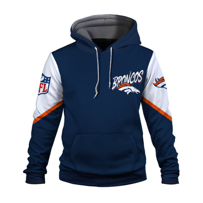 NFL Denver Broncos 3X Super Bowl Champions Gold Ring 3D Hoodie