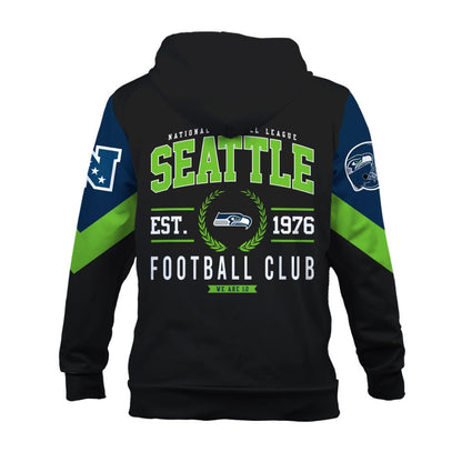 Seattle Seahawks Football Club Iconic Logo We Are 12 3D Zip Hoodie